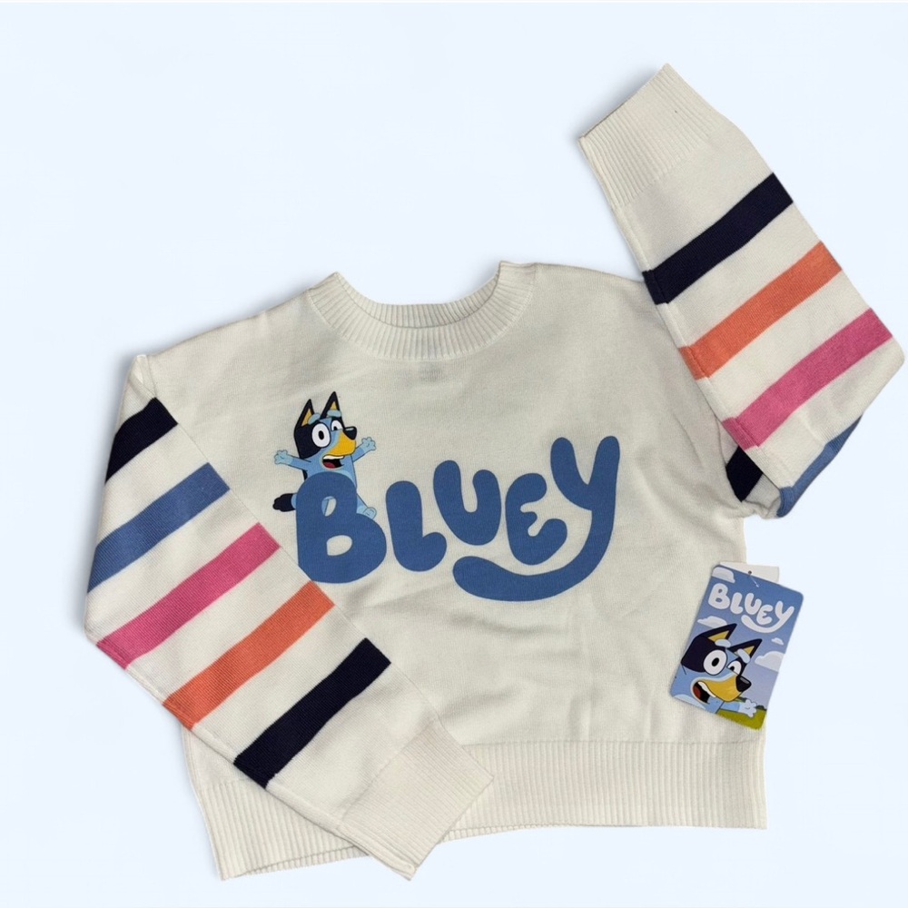 KIDS BLUEY STRIPED SLEEVE TOP